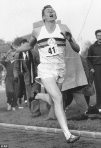 Roger Bannister running the four-minute mile