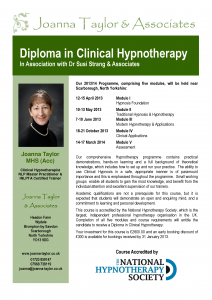 diploma in clinical hypnotherapy