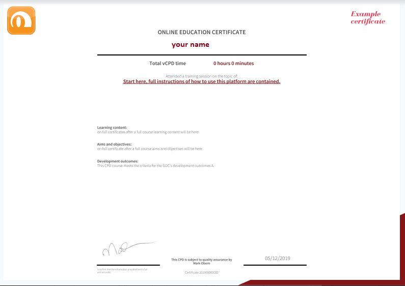 CPD certificate